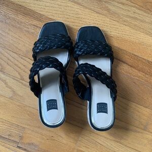 White House Black Market Black Braided Sandals